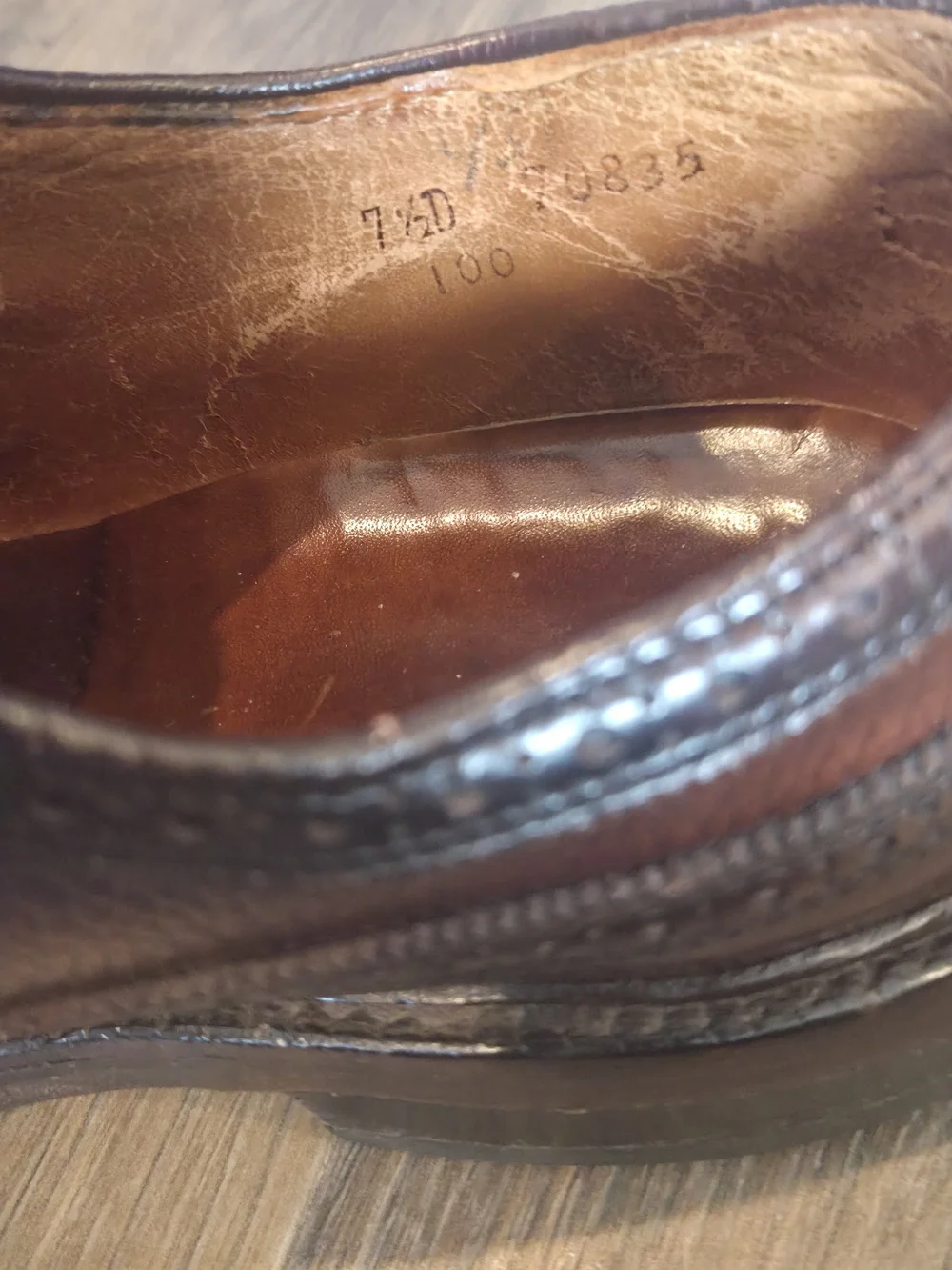 Vintage Florsheim Imperial Kenmoor Brown Pebble Grain Shortwing 7.5 D